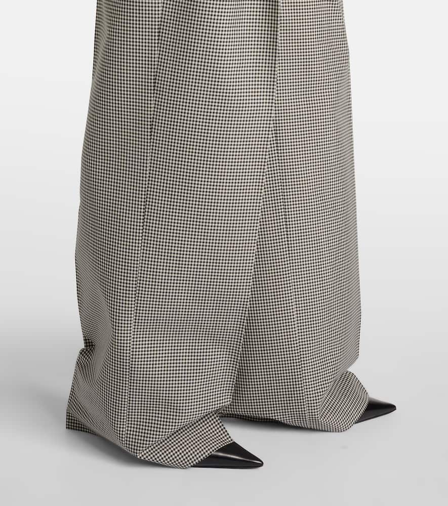 Róhe Gingham wool-blend wide-leg pants