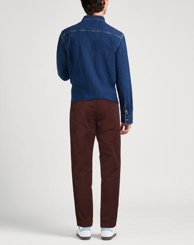Man Pants Chocolate brown Size 32 Cotton, Polyester, Nylon