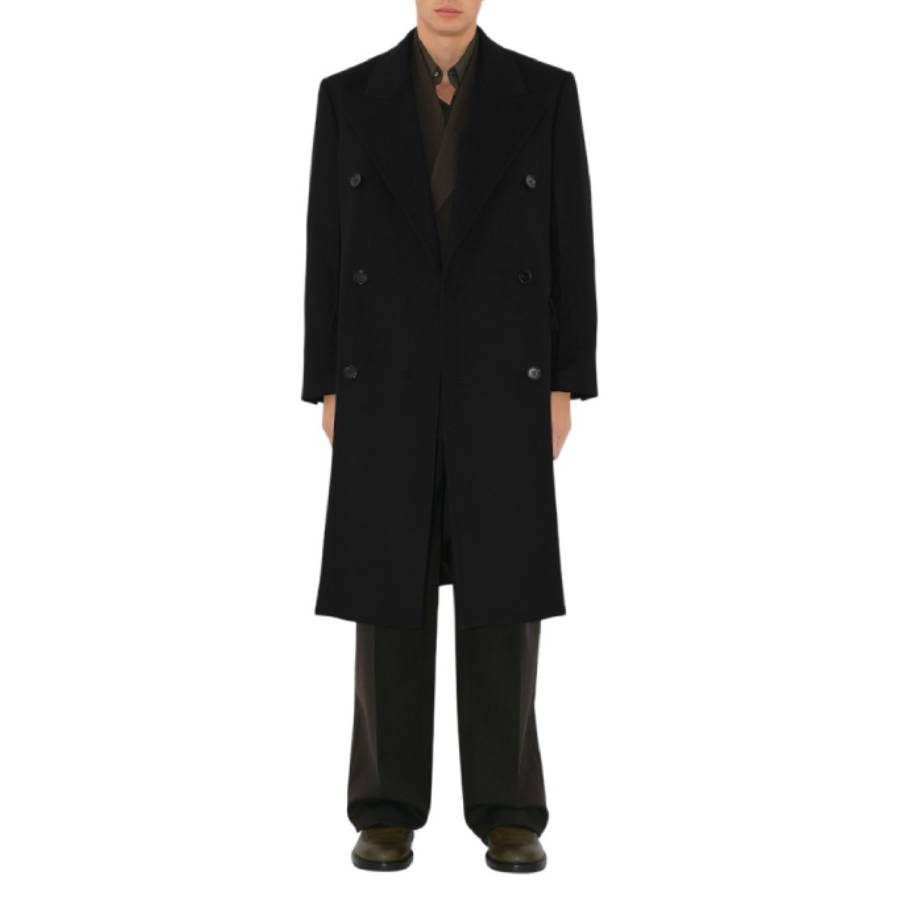 Double-Breasted Cashmere Tailored Coat