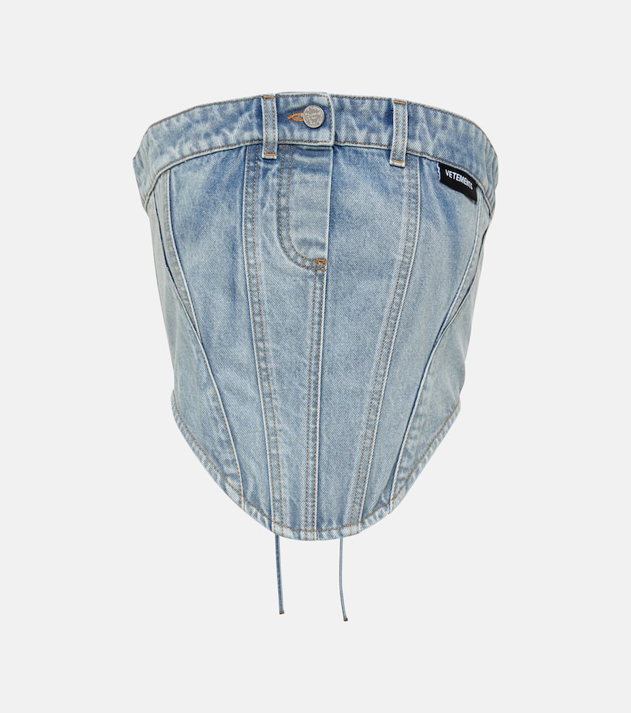 Cotton denim corset