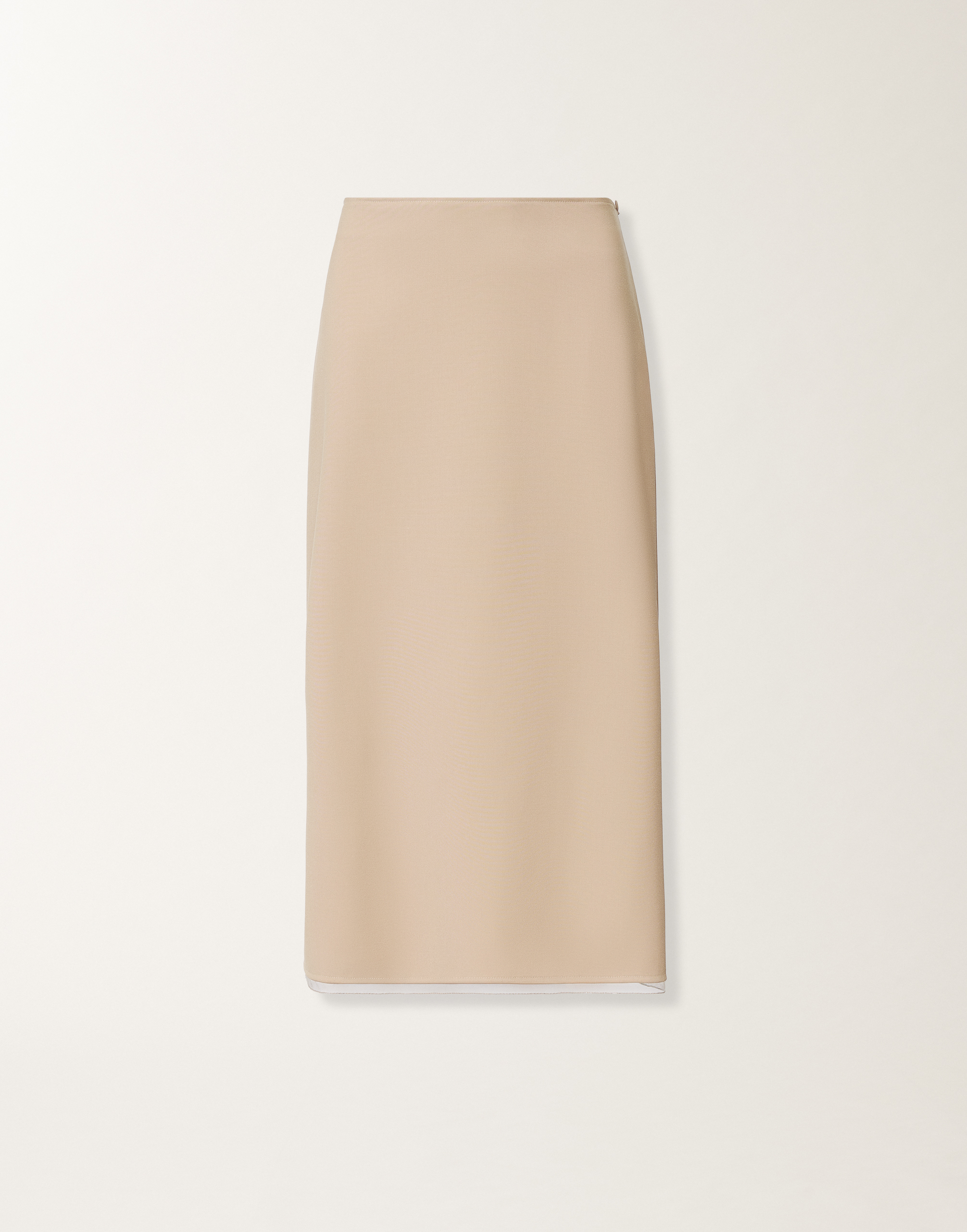 Midi skirt in techno tailoring, nude