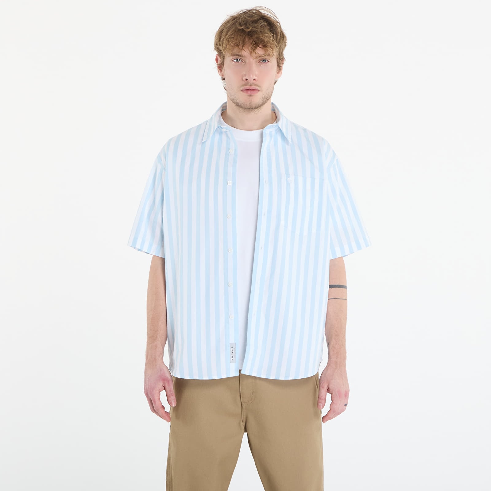 Shirt Carhartt WIP S/S Royce Shirt Royce Stripe, Icaria/ White