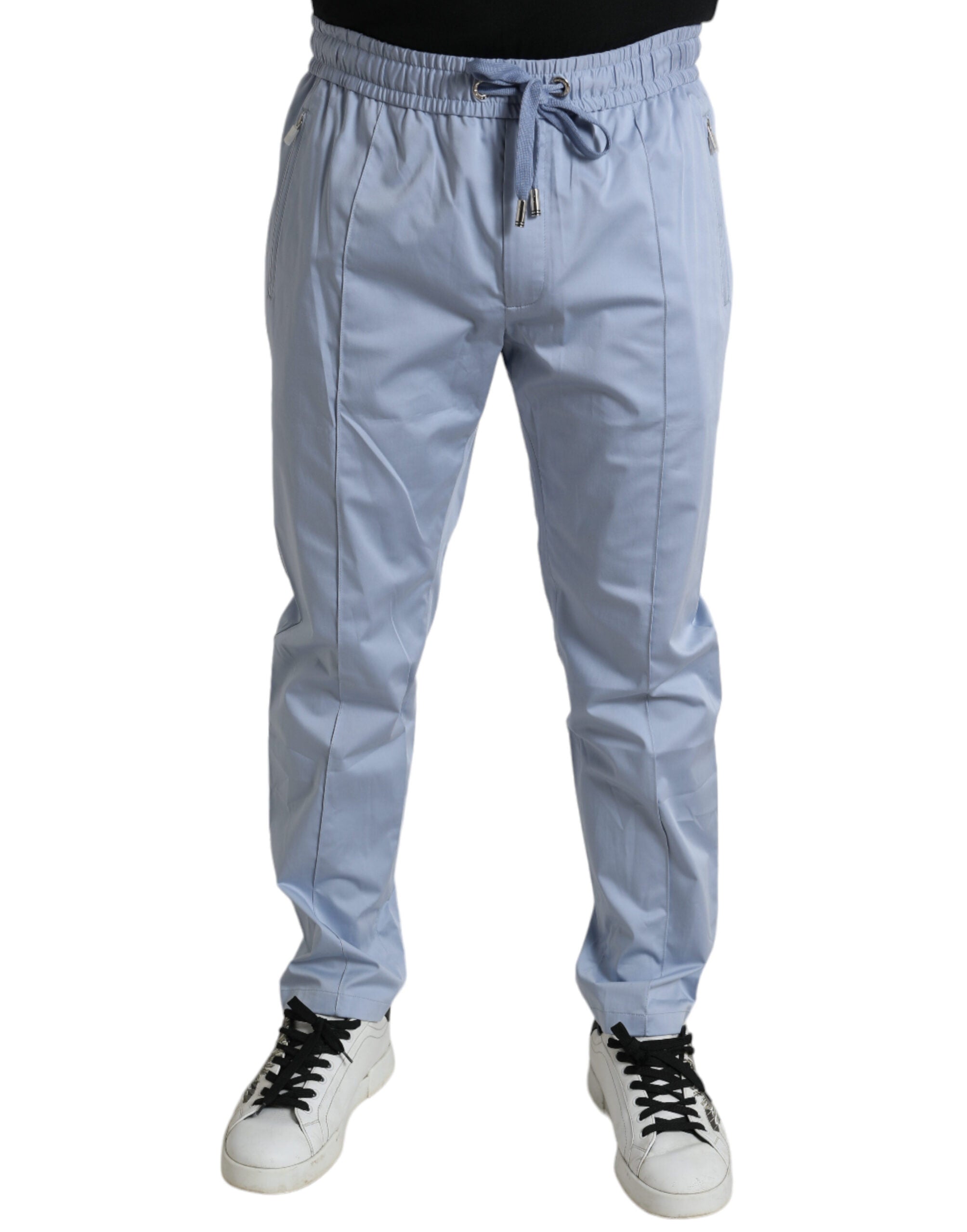 Cotton Stretch Joggers — Blue