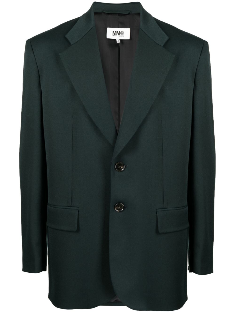 Single-breasted button-fastening blazer - Black