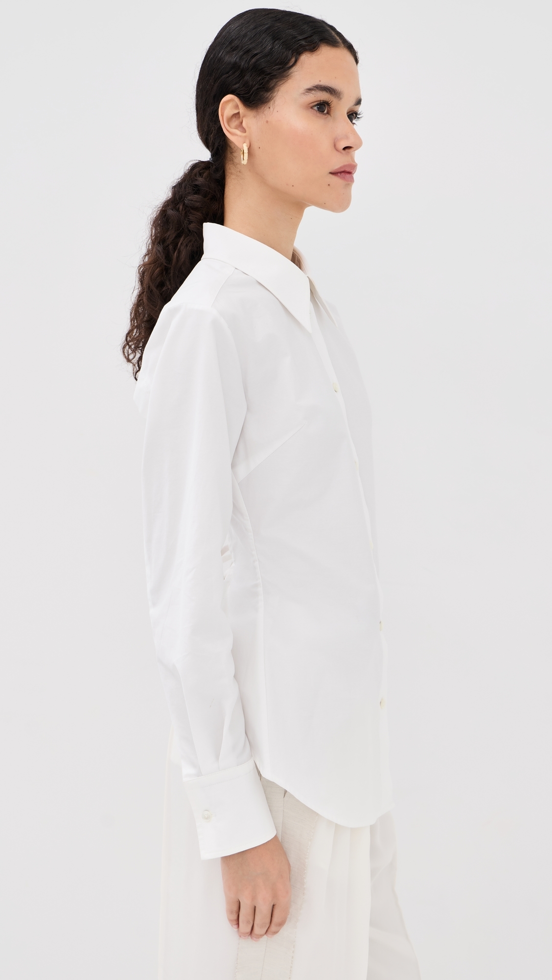 Sharp Open Back Shirt White