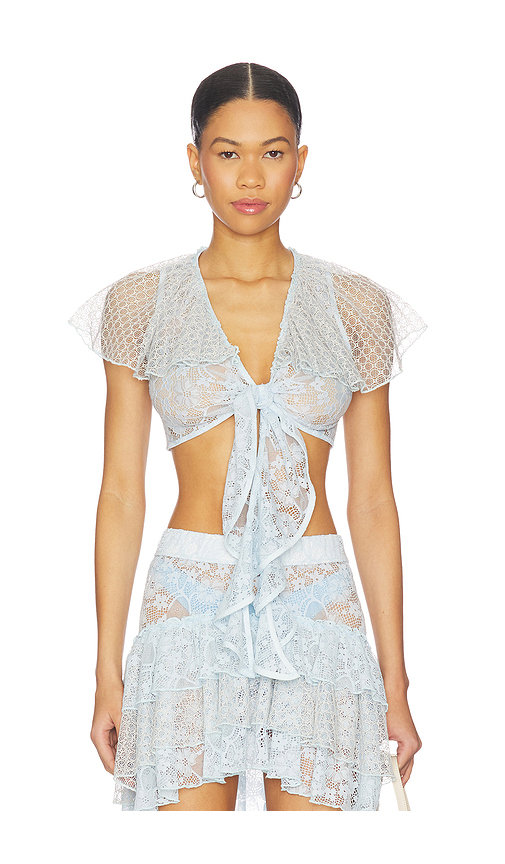 My Beachy Side Lotus Top in Baby Blue. S also in