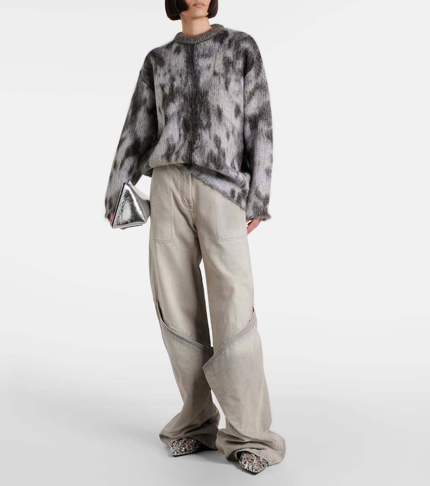 Leopard-print jacquard sweater