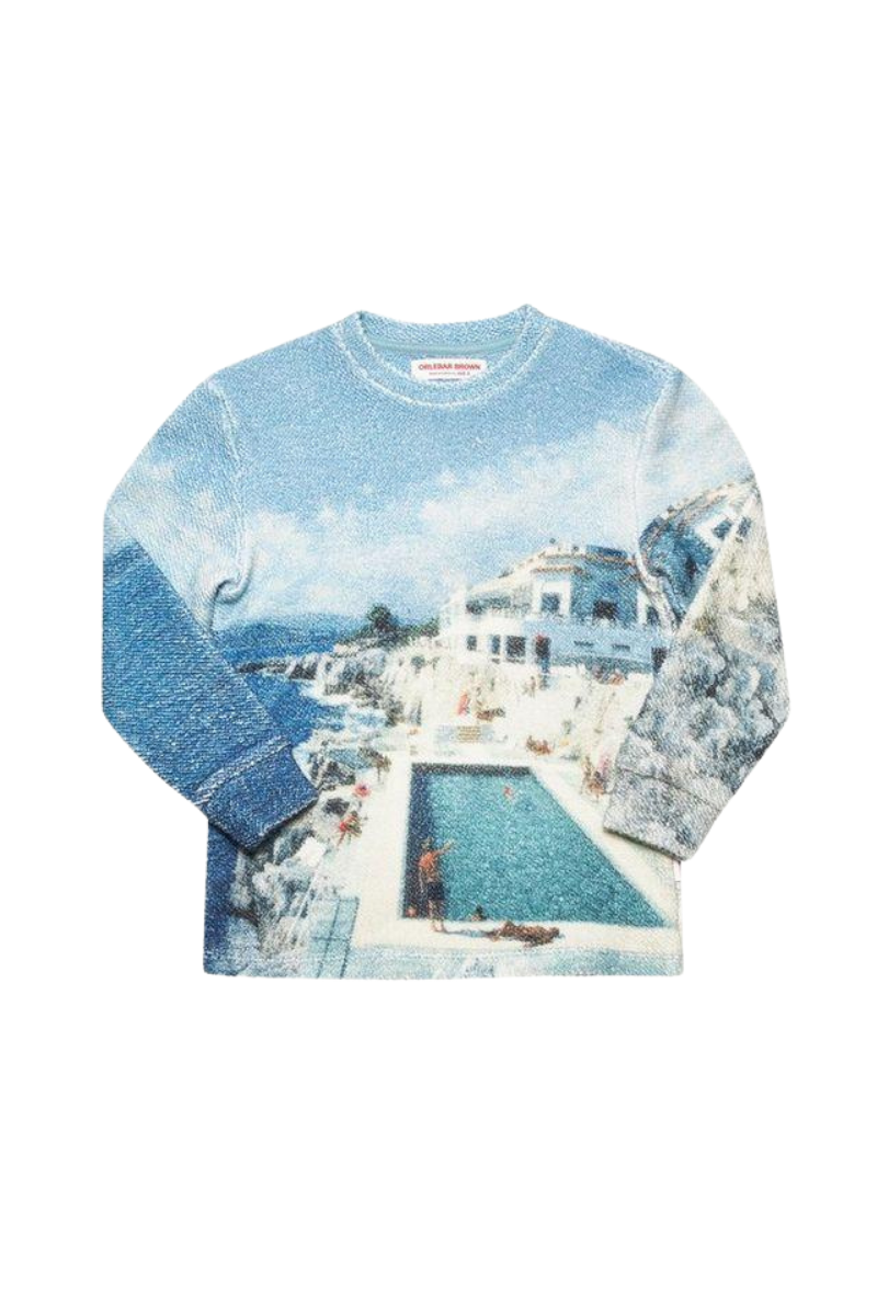 Scenic Print T-Shirt — Blue