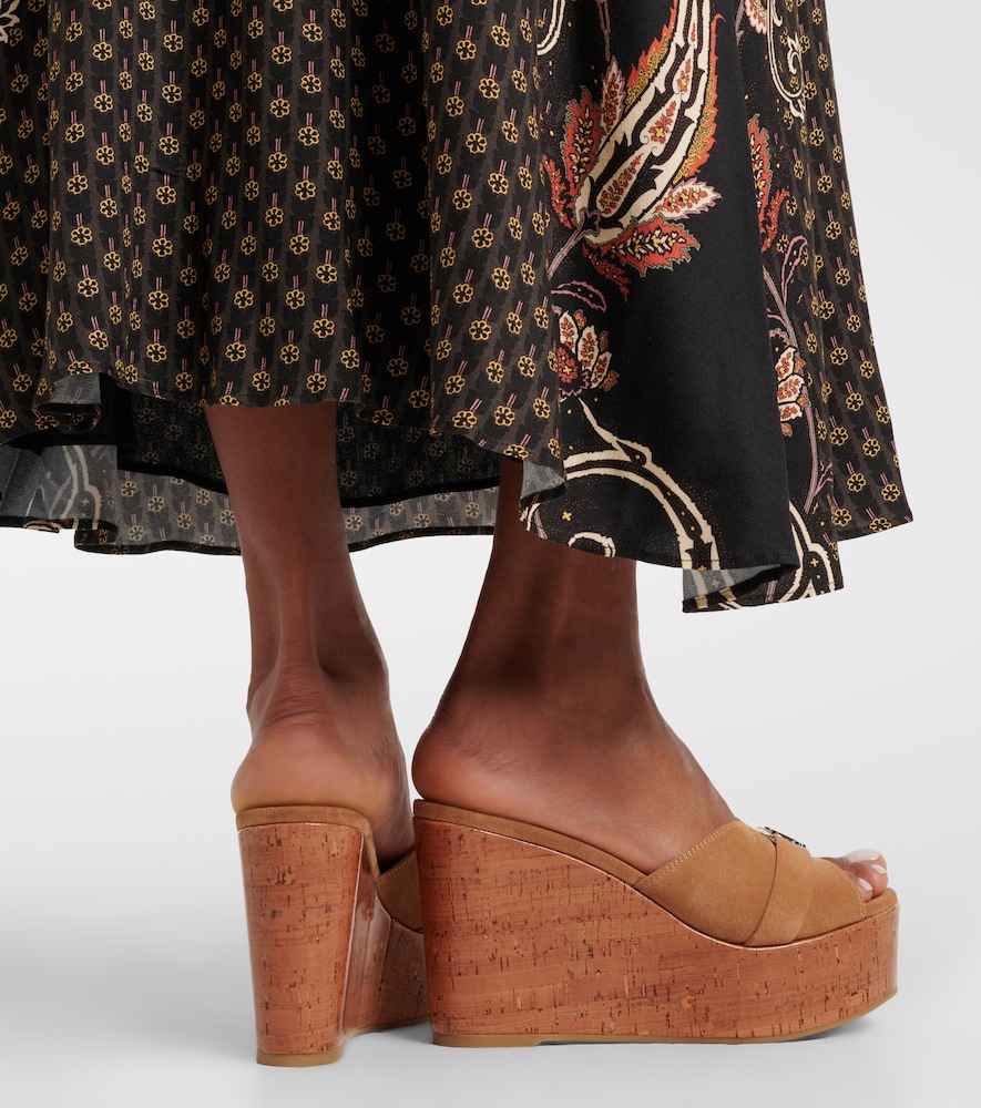 Leda suede wedge mules