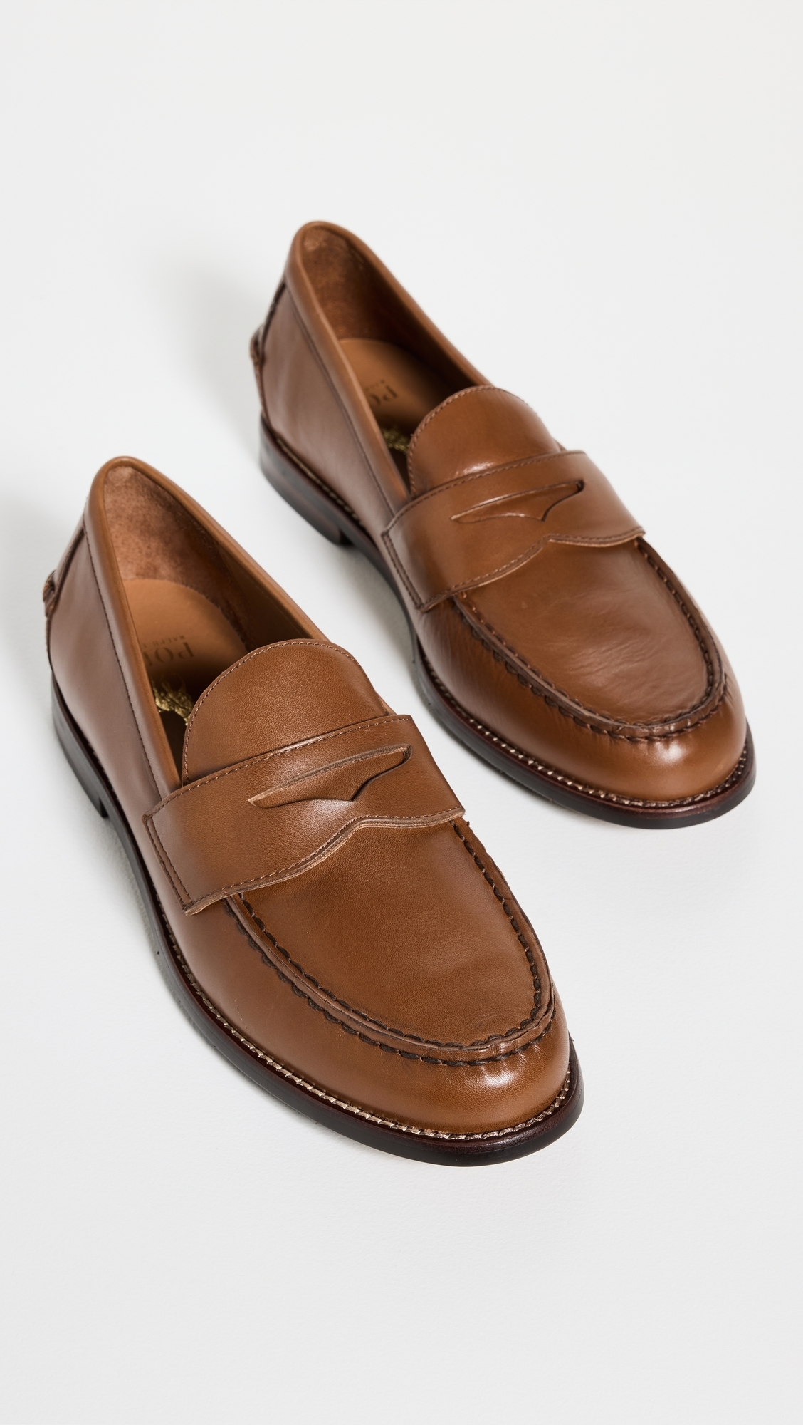 Alston Leather Penny Loafers Tan