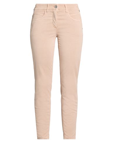 Woman Pants Sand Size 10 Cotton, Elastane