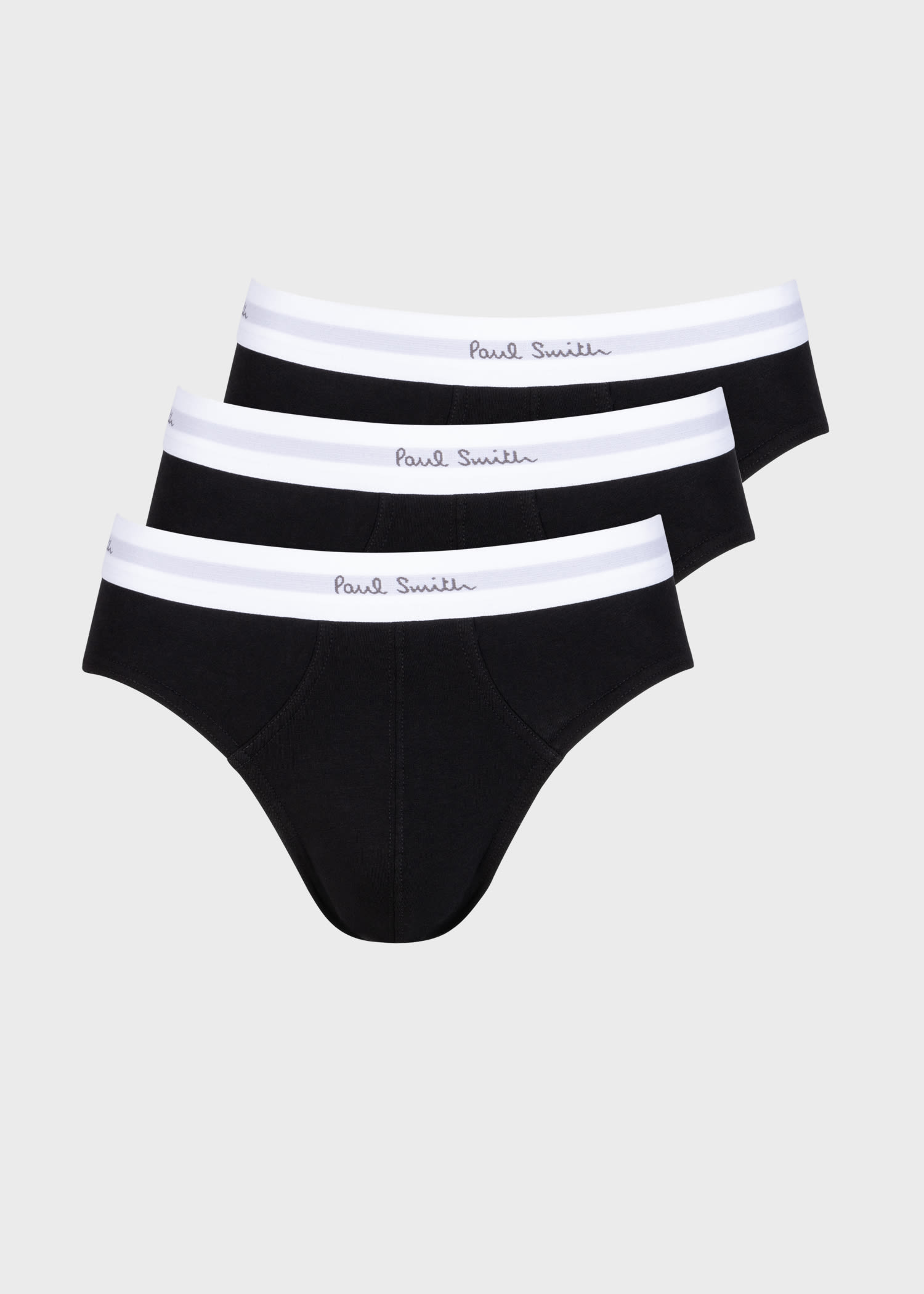 Black Cotton-Stretch Briefs Three Pack