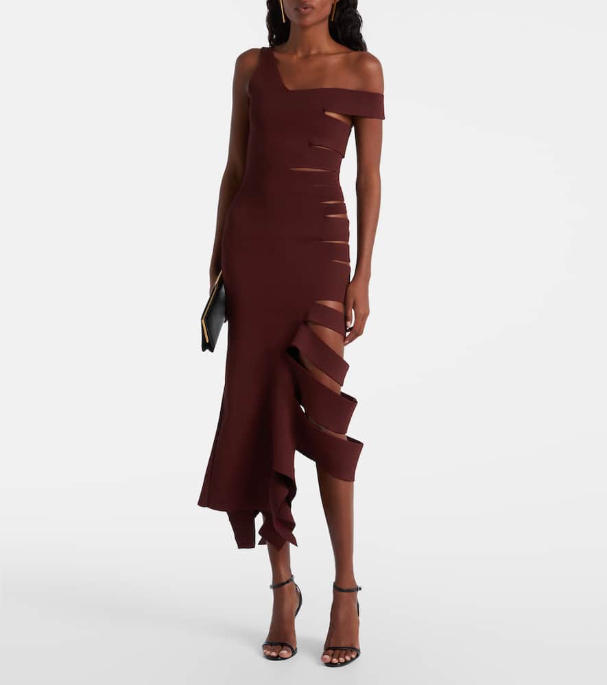Asymmetric cut-out midi dress