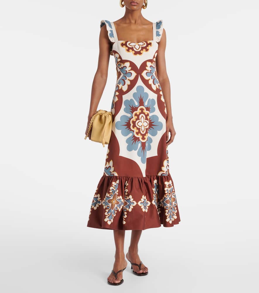 Gingerbread cotton-blend midi dress