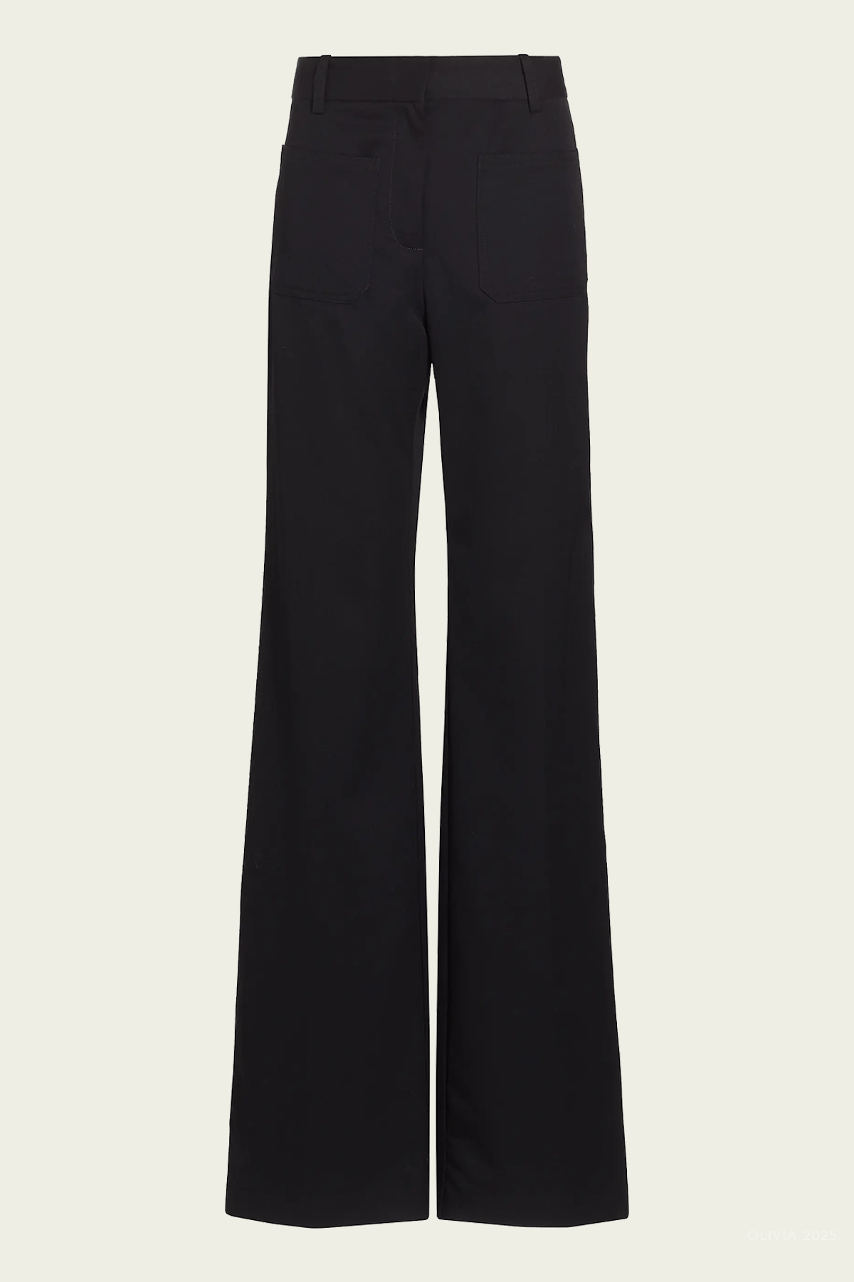 Christophe Flared Wool Pants in Black