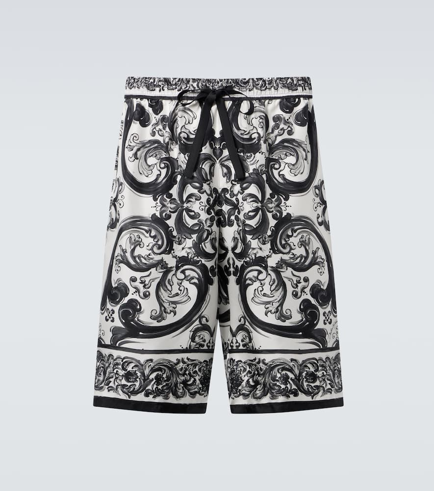 Dolce & Gabbana Majolica silk twill shorts