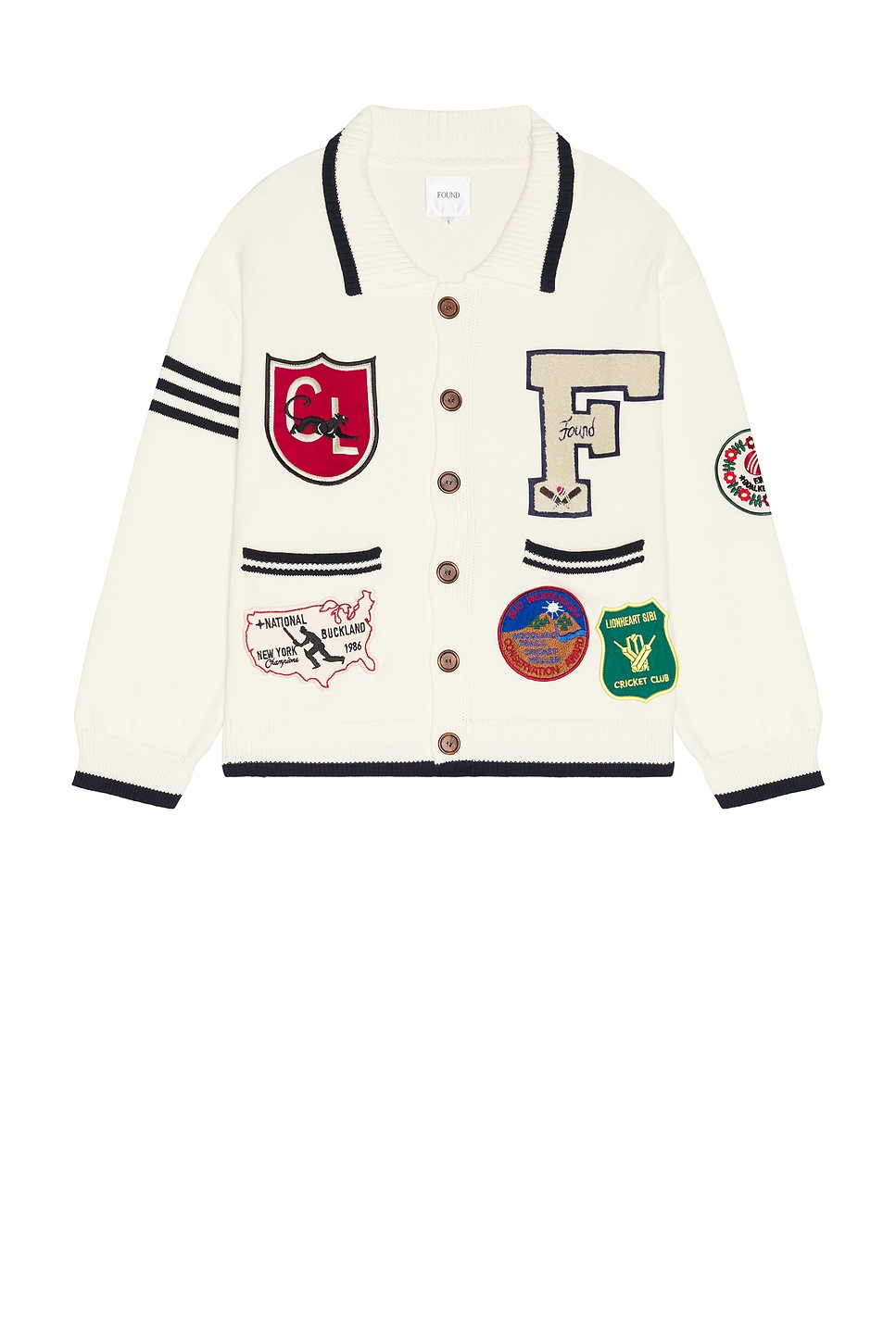 Found York Varsity Patch Jacket in Cream.  XS. Also in L, M