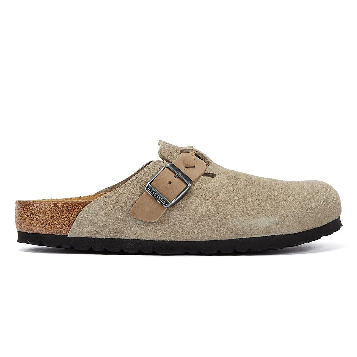 Birkenstock Boston Braided Taupe Suede Regular Clog