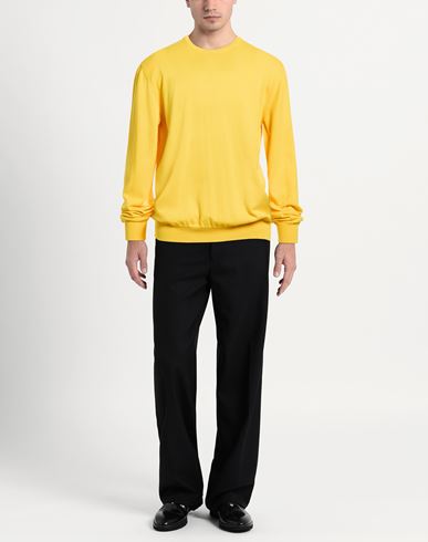 Man Sweater Yellow Size 46 Merino Wool