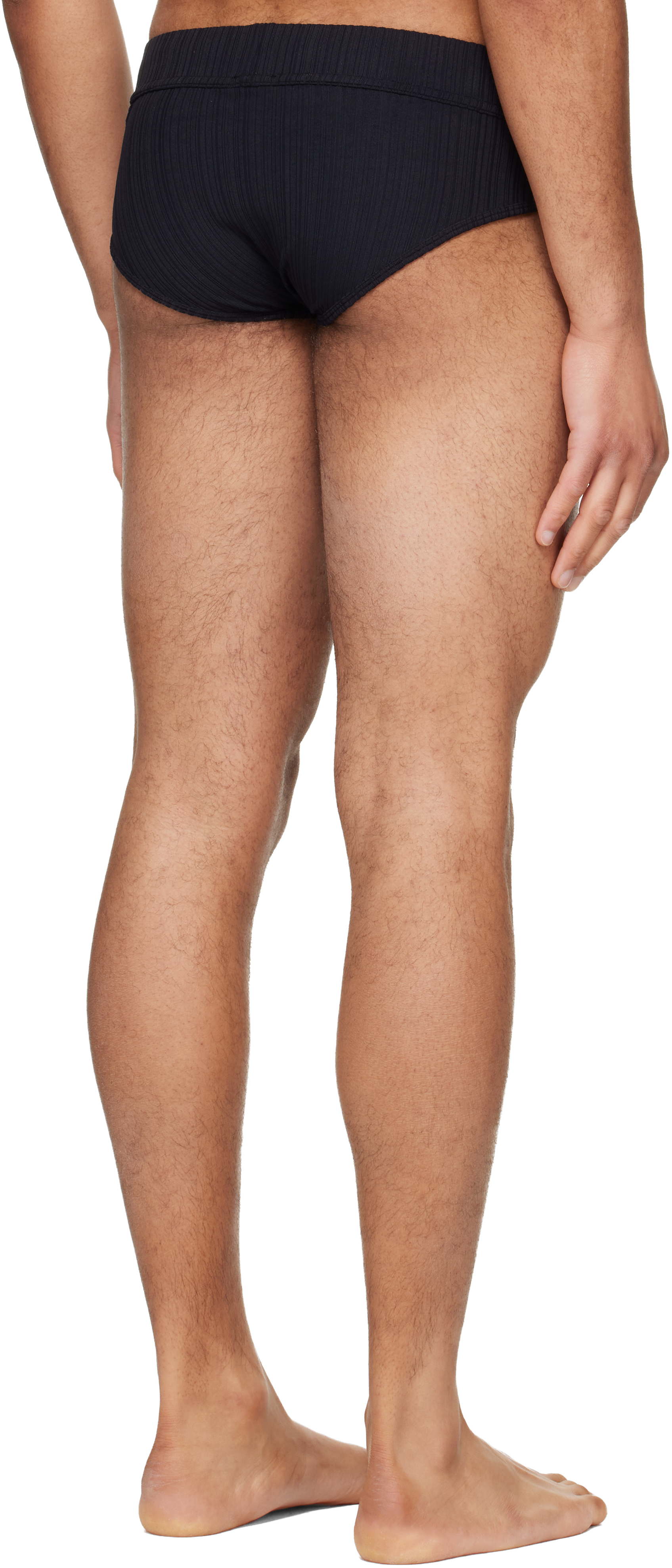 Black Asymmetrical Opening Briefs