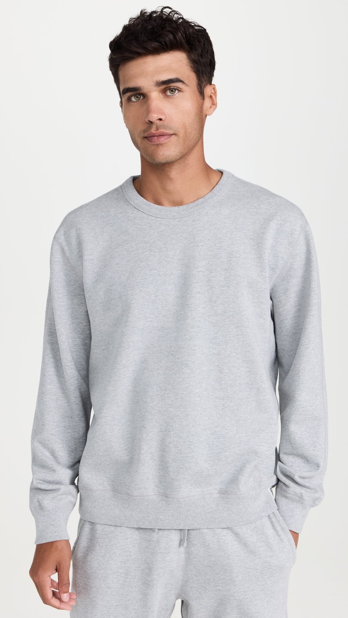 Midweight Terry Classic Crew Neck Sweatshirt Heather Grey