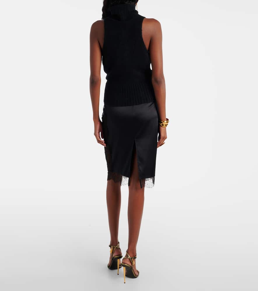 Cashmere and silk turtleneck top