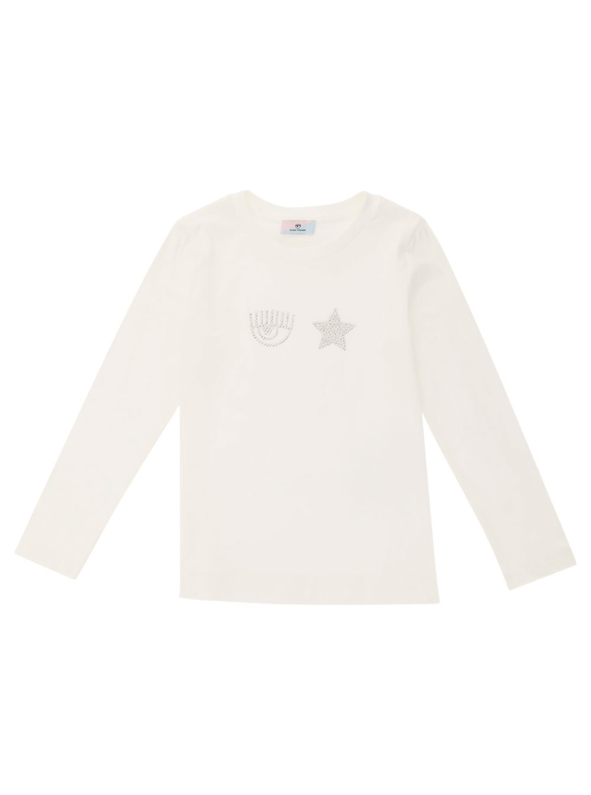 Girls White Embellished T-Shirt