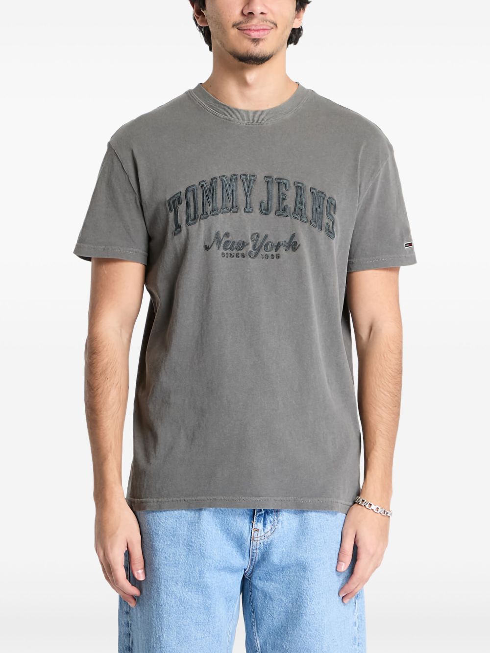 Logo-appliqué T-shirt - Grey