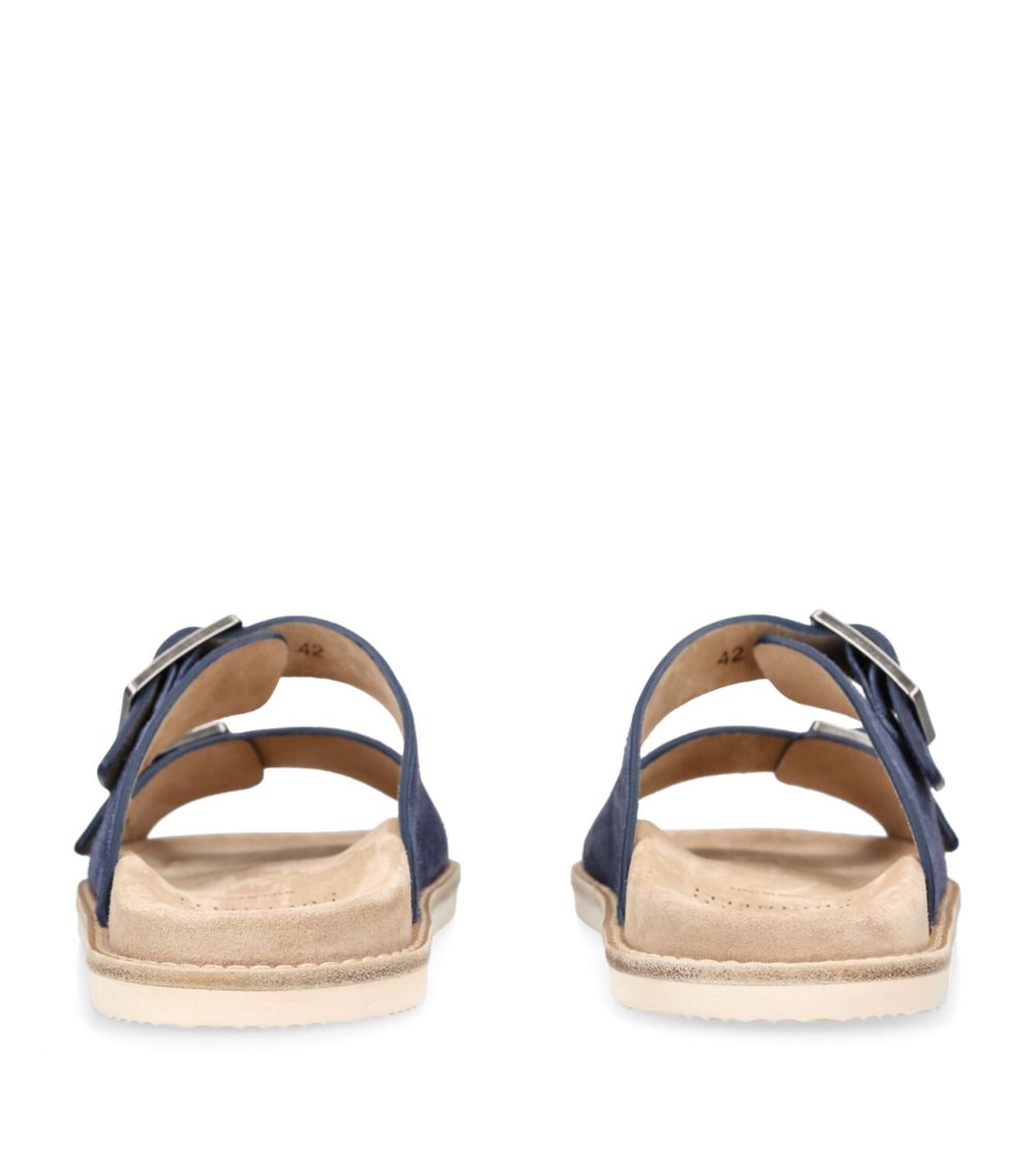 Suede Double-Strap Sandals