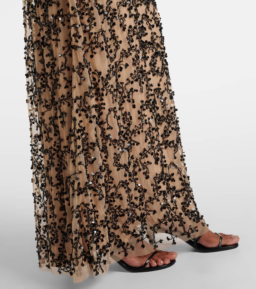 Reinvention embellished mesh gown
