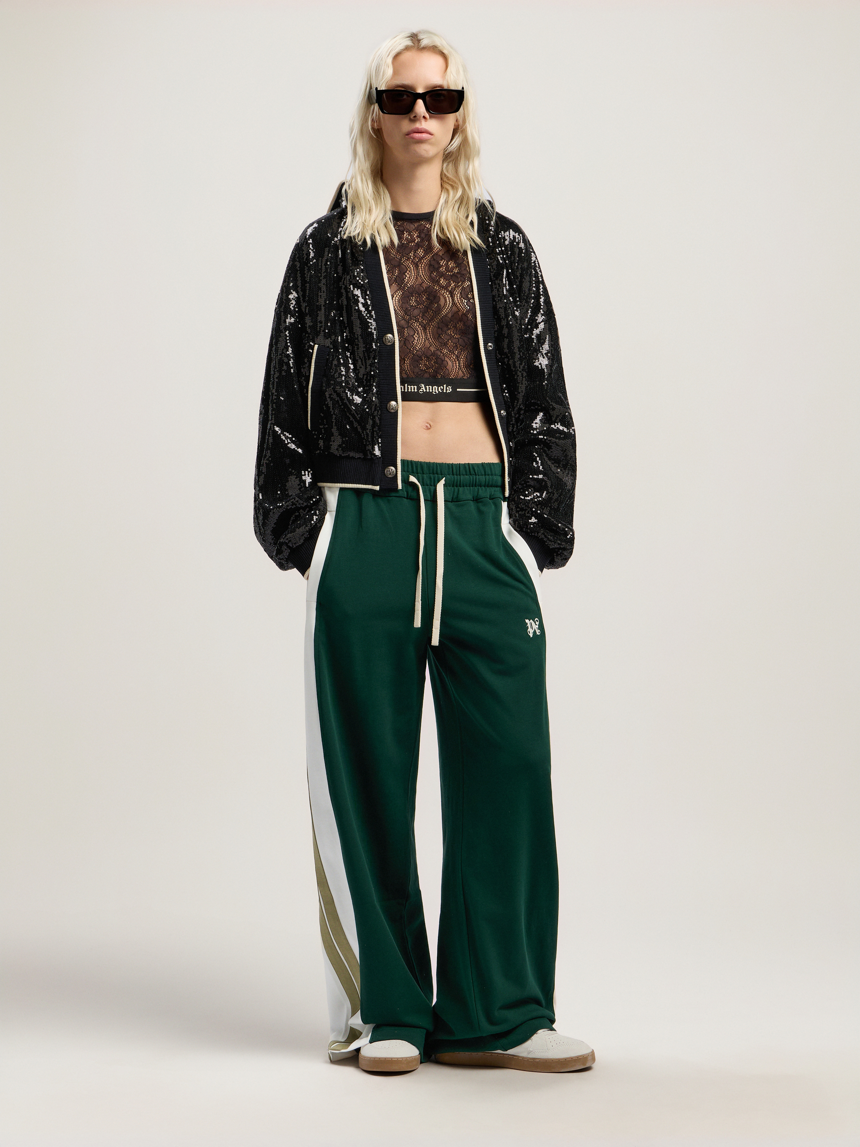Monogram Colorblock Sweatpant Woman  Dark Green