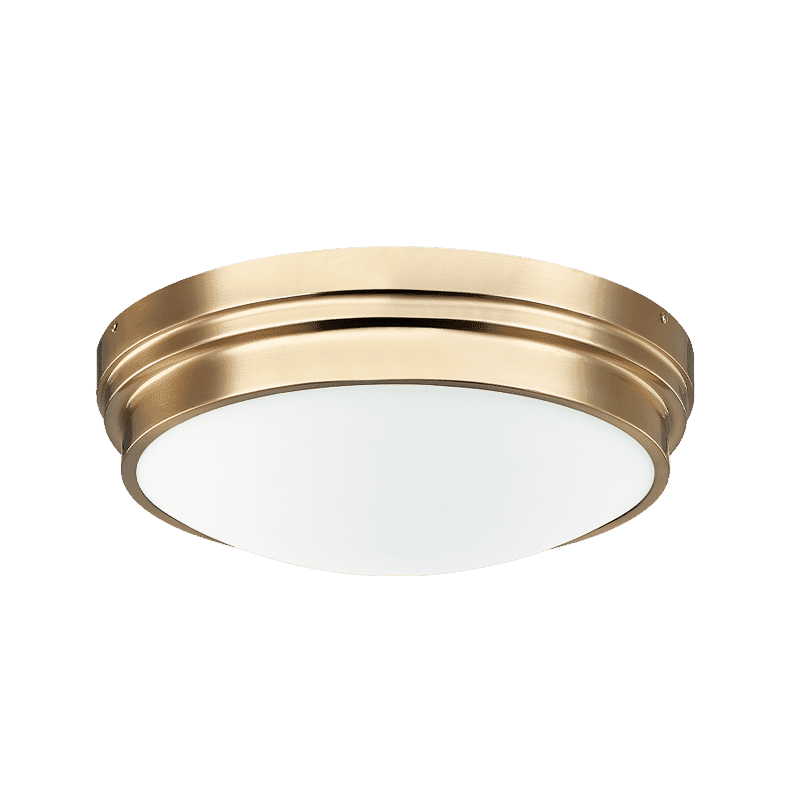 Aged Gold Brass Two Light Ceiling Mount from the Fresh Colonial Collection