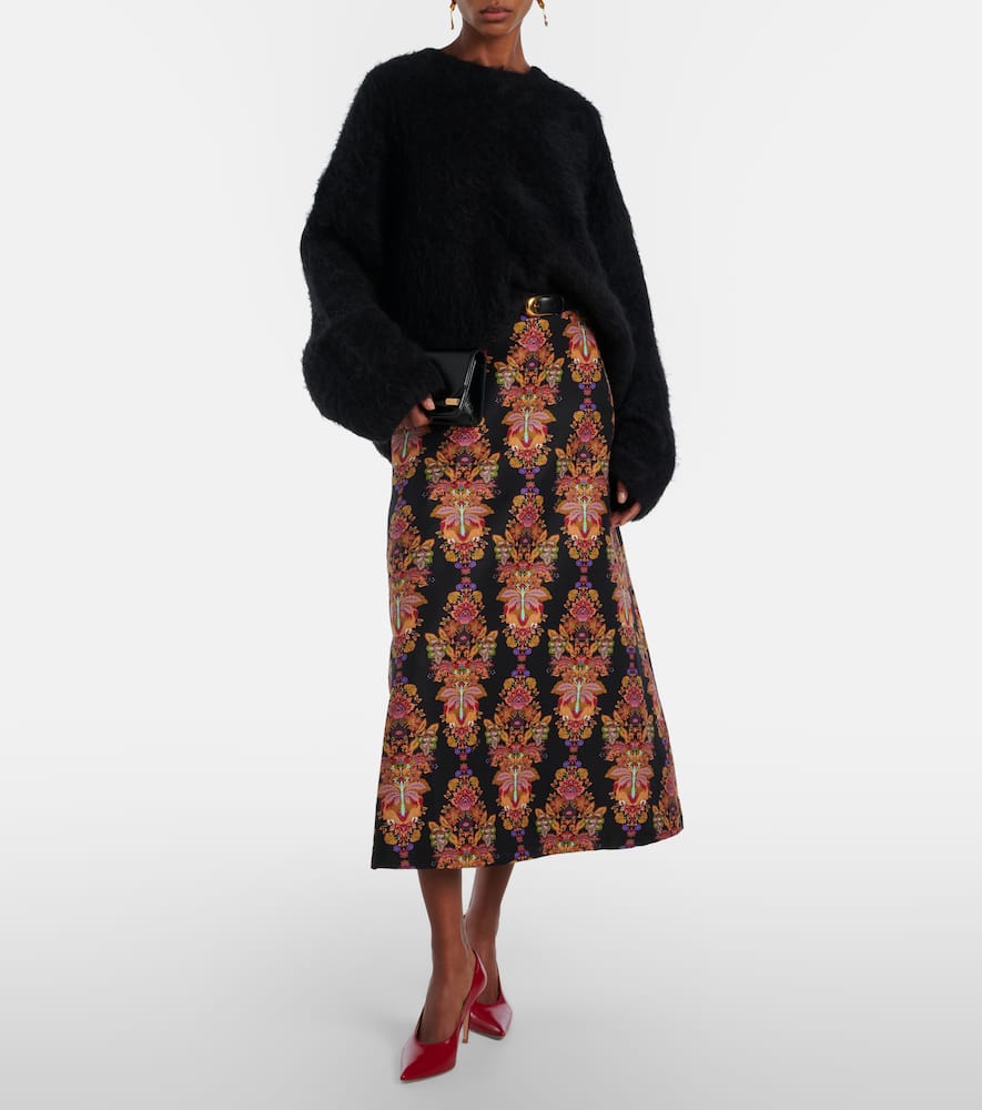 Cornucopia wool-blend midi skirt