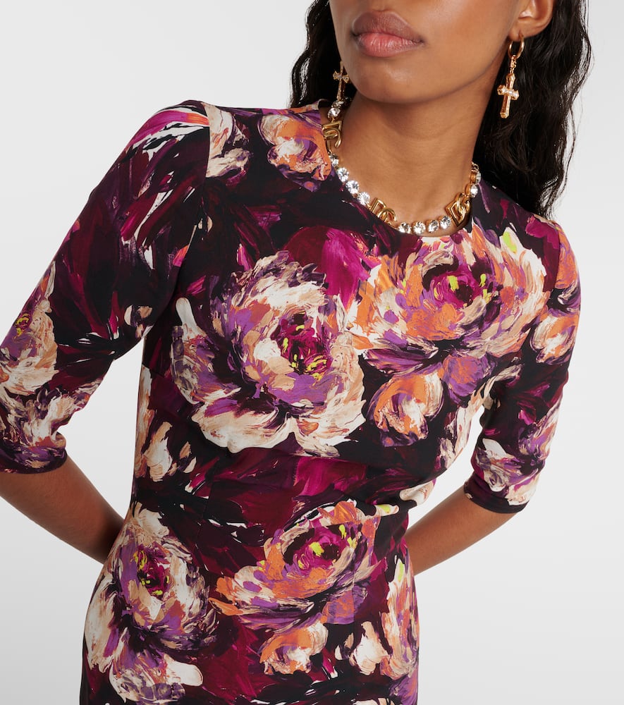 Floral cady midi dress