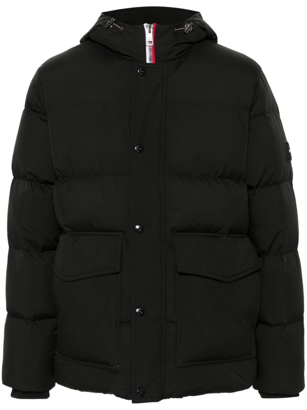 Logo-patch padded jacket - Black