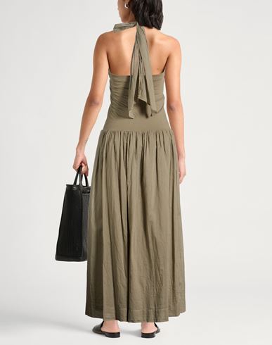 Woman Midi dress Sage green Size 8 Cotton