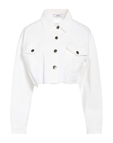 Woman Denim outerwear Ivory Size 28 Cotton, Elastane