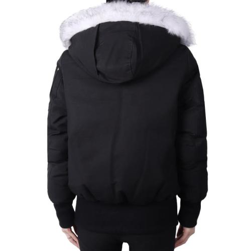 Feather down hooded jacket - Black