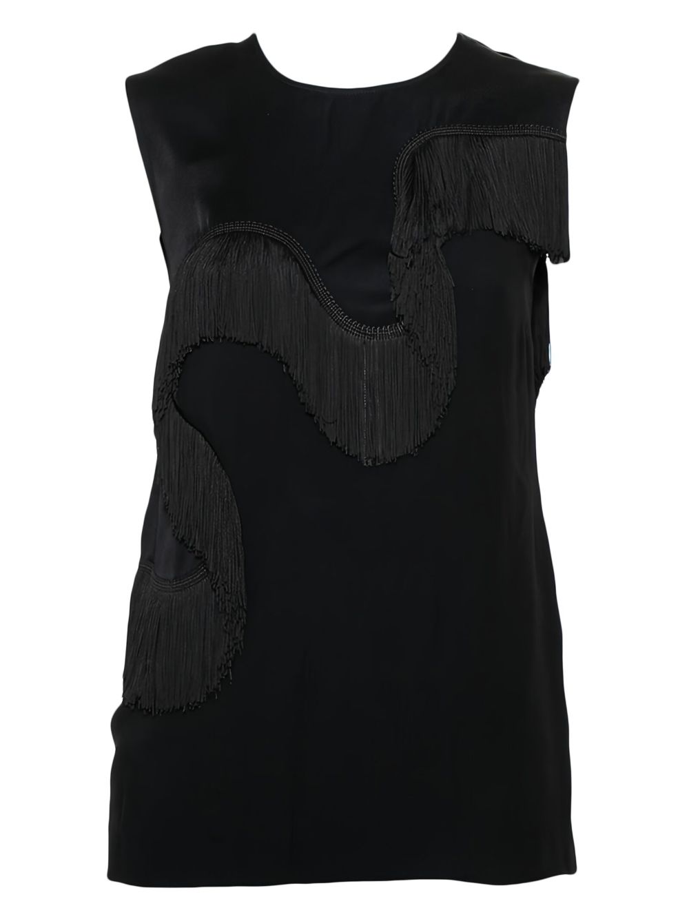 Fringe-detailing top - Black