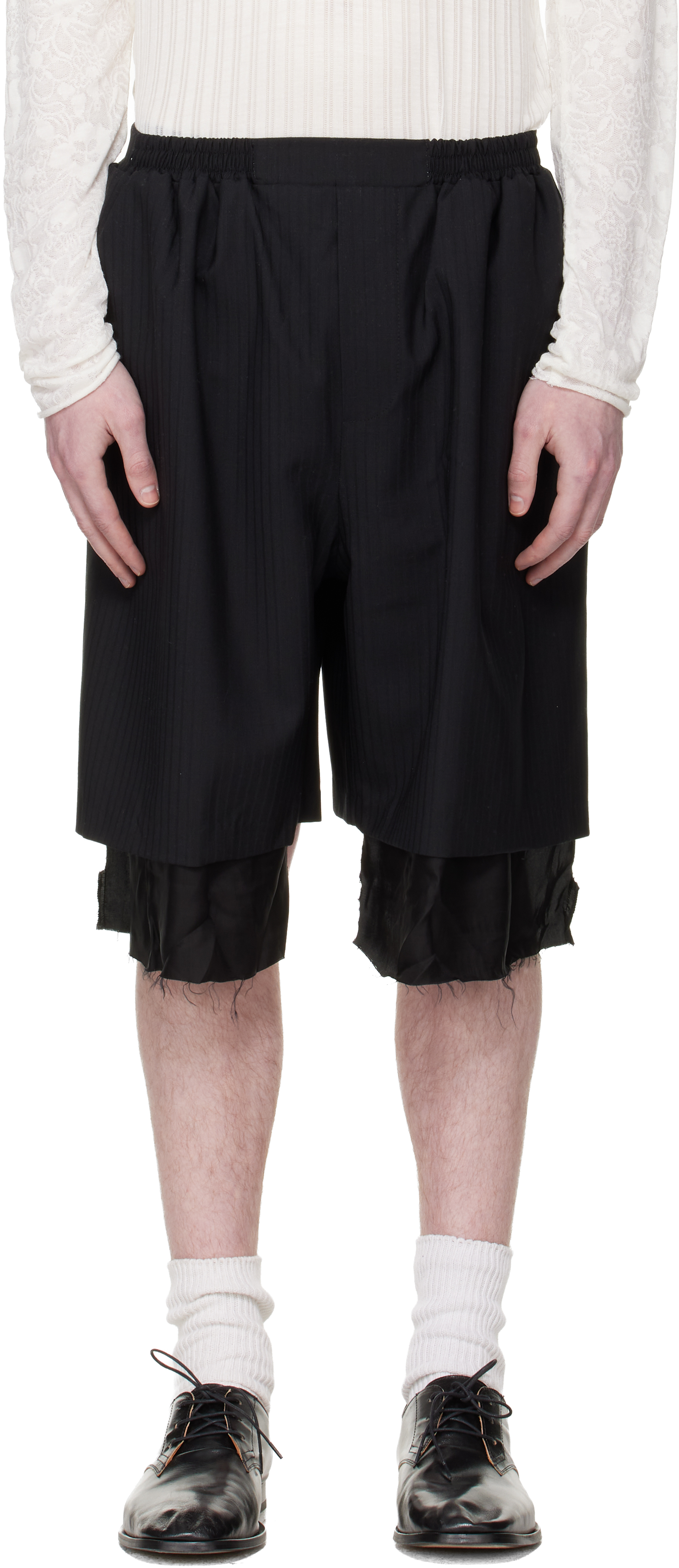 Black Exploded Lining Shorts