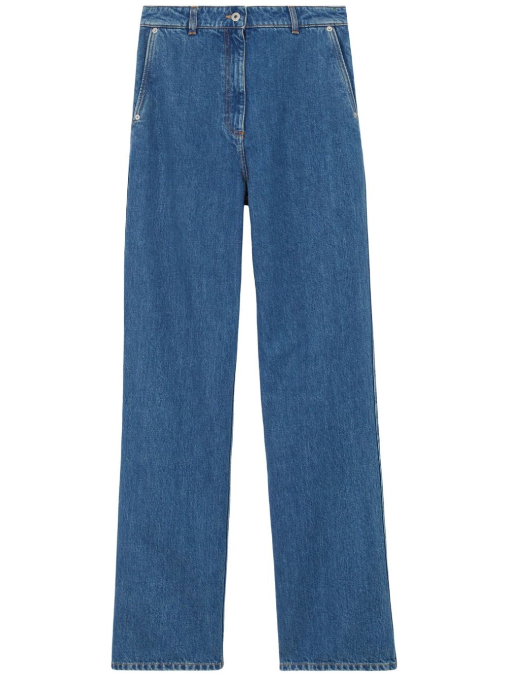 High-waisted straight-leg jeans - Blue