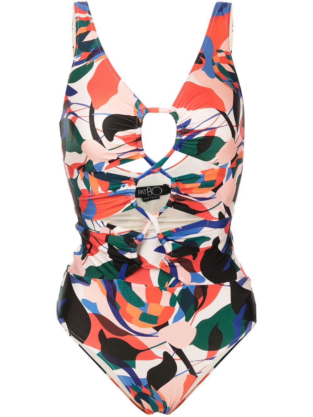 Moscow abstract-print lace-up swimsuit - Multicolour
