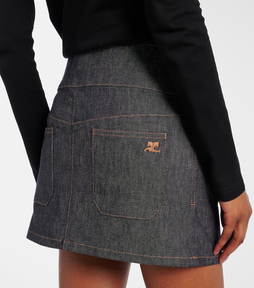 Courrèges Belted denim miniskirt
