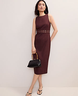 Ann Taylor Halter Sheath Dress in Linen Blend