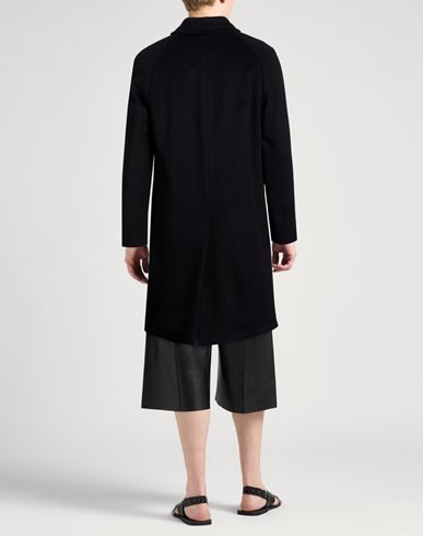 Hevò Man Coat Black Size 36 Virgin Wool, Polyamide