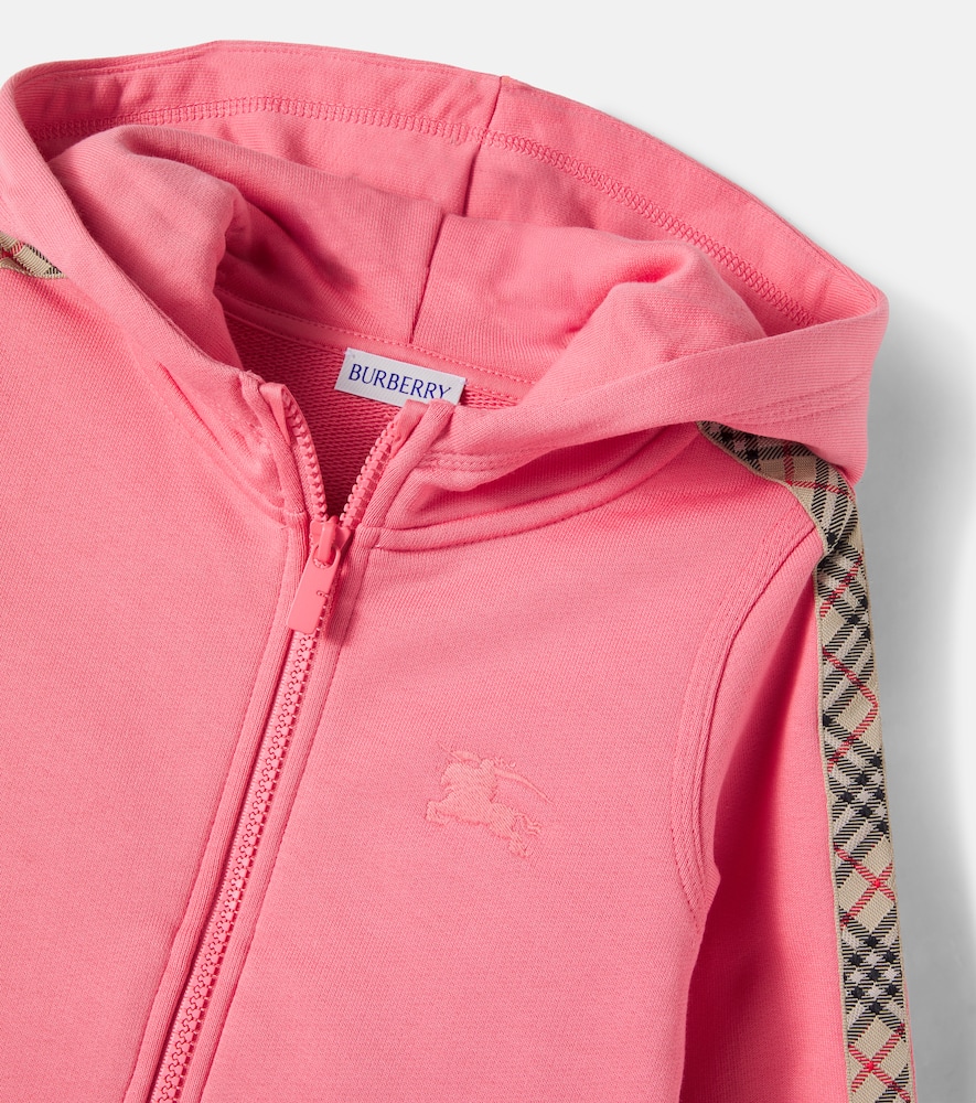 Burberry Check EKD cotton zip-up hoodie