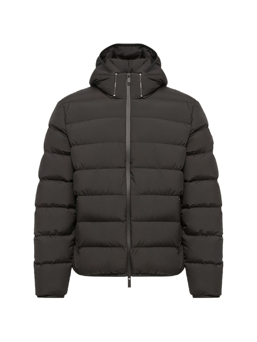 Black Quilted Hood Jacket