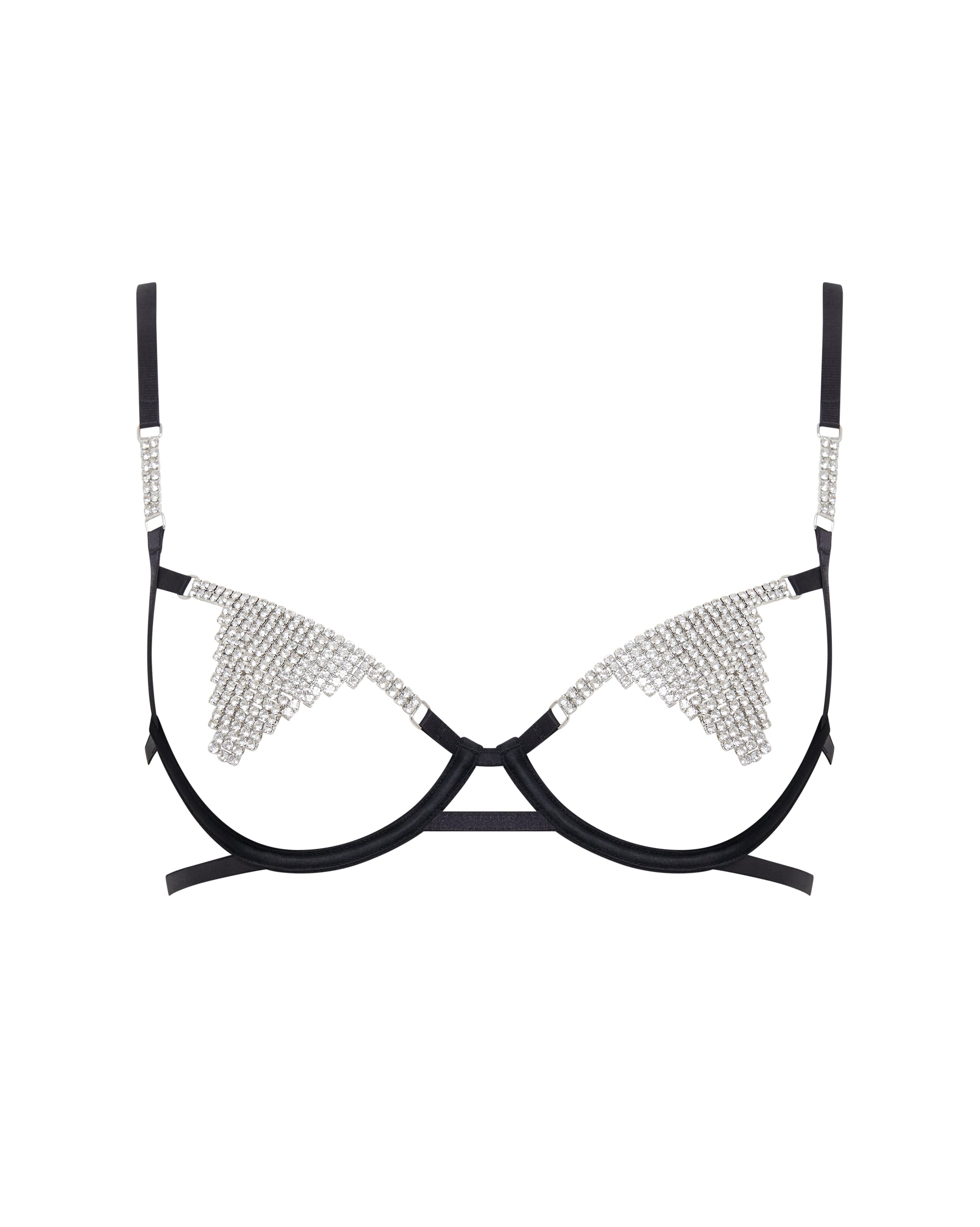 Bluebella Susu Open Diamante Bra Black