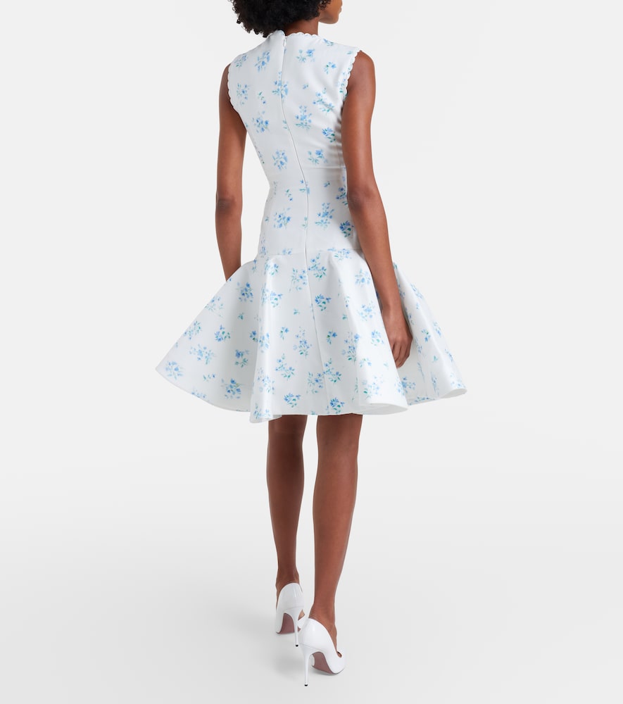 Floral cotton and silk minidress