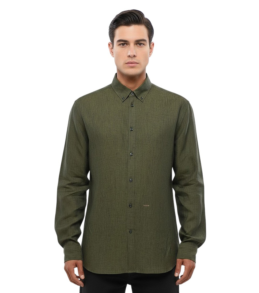 Olive Regular Solid Shirt